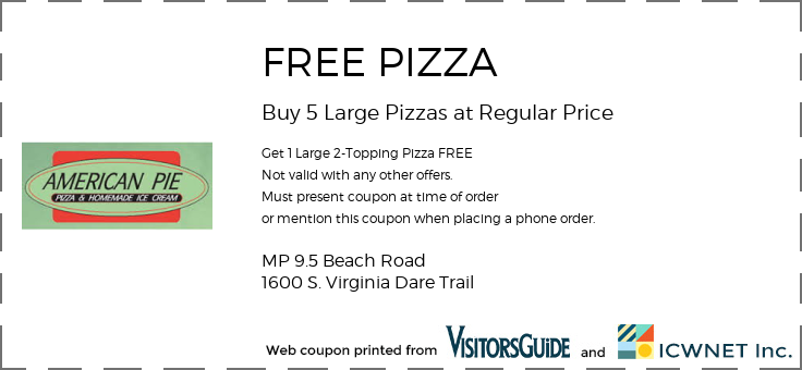 FREE PIZZA Buy 5 Large Pizzas at Regular Price